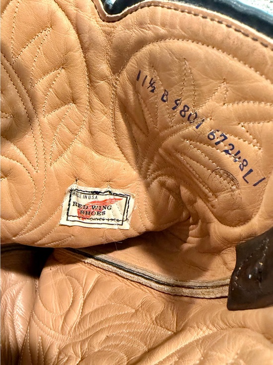 Vintage 80s Red Wing Pecos Boots 9801 Western Mens 11.5 D Leather Rare main image 15